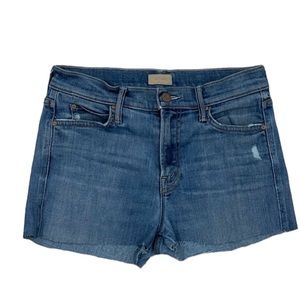 Mothers Jeans Denim Shorts Cutoff Frayed Size 28 Blue